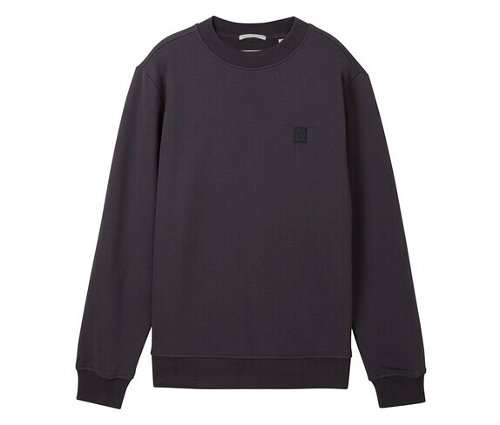 Tom Tailor Sweatshirt mit Logo-Badge - Herren - Gr. 176 - grau