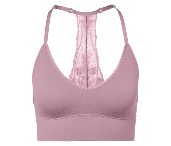 Tchibo - Seamless-Bustier mit Spitze - Damen - Gr. L - rosa