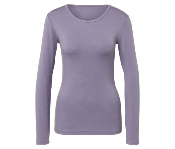 Tchibo - Langarmshirt mit RWS-zertifizierter Wolle - Damen - Gr. L - lila