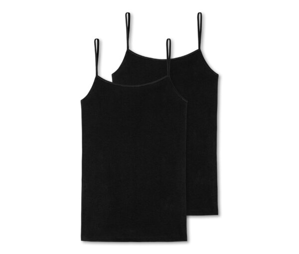 2 Schiesser Tops - Damen - Gr. 38 - schwarz