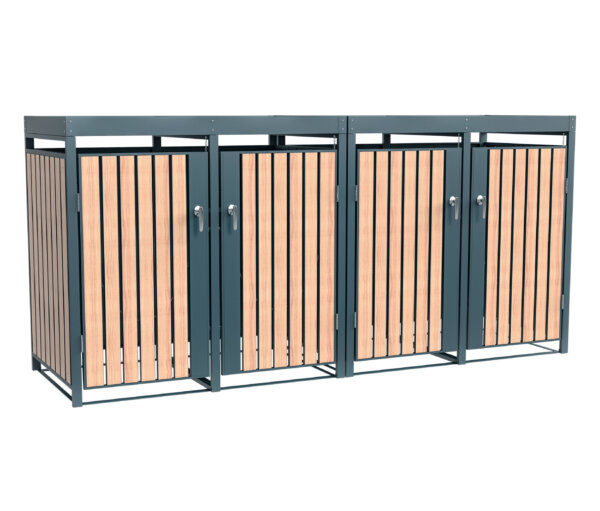 Tchibo - Mülltonnenbox mit Blumenkasten - 264x84x125cm - anthrazit - Stahl