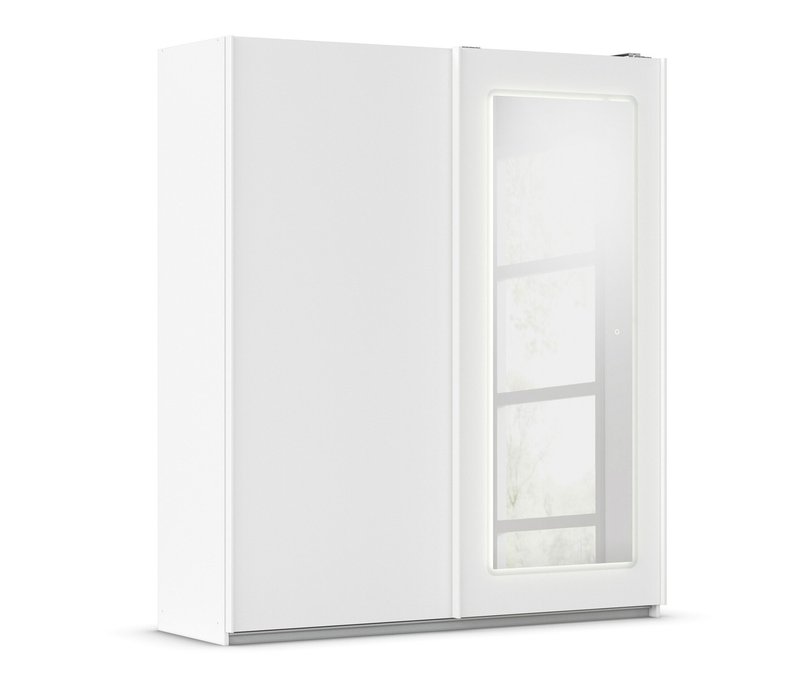 Rauch Schwebetürenschrank »Abraxxas« mit dimmbarer Spiegelbeleuchtung - 181x62x212cm - weiß - Holz