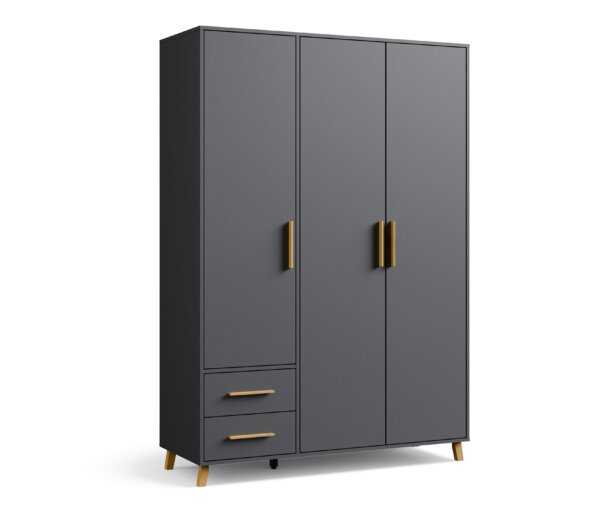 rauch Drehtürenschrank »Shinjo« - 140x53x203cm - grau - Holz