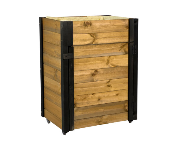 Dobar Hochbeet - 60x40x80cm - schwarz - Fichtenholz / Wolle