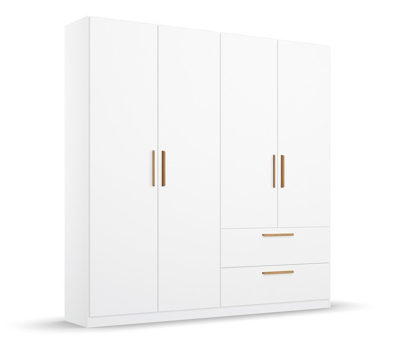 Rauch Drehtürenschrank "Skandi" 4-türig mit zwei Schubladen - 226x54x210cm - braun - Holz