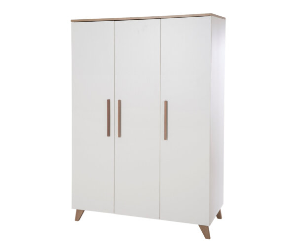roba 3-türiger Kleiderschrank »Ole« - 118x52x190cm - weiß - Holz / Holz