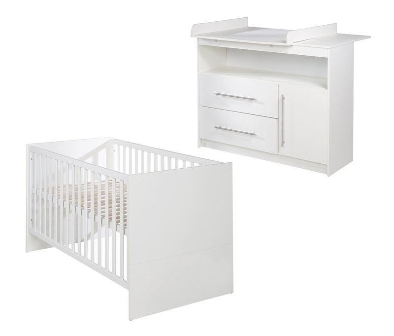 roba Kinderzimmer-Set »Maren« mit breiter Wickelkommode - 117x75x98cm - weiß - Holz / Metall