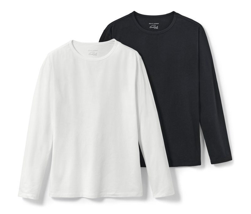 Tchibo - 2 Langarm-Unterhemden - Herren - Gr. L/6 - schwarz