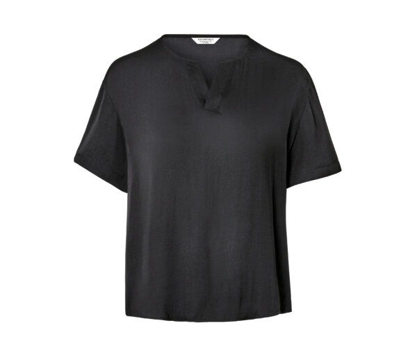 Tchibo - Satin-Tunikabluse - Damen - Gr. 40 - schwarz