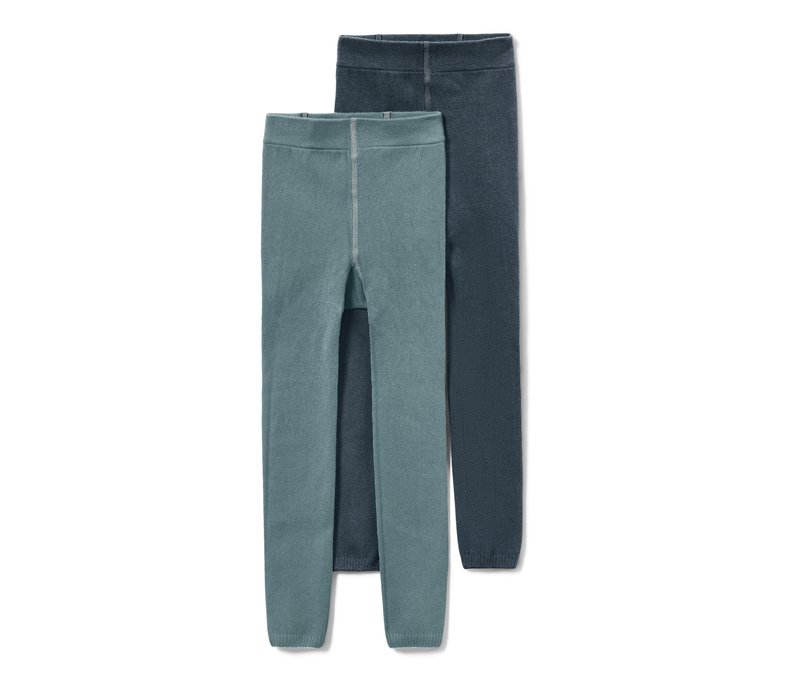 Tchibo - 2 Kleinkinder-Strickleggings - Herren - Gr. 122/128 - dunkelgrün/jacquard