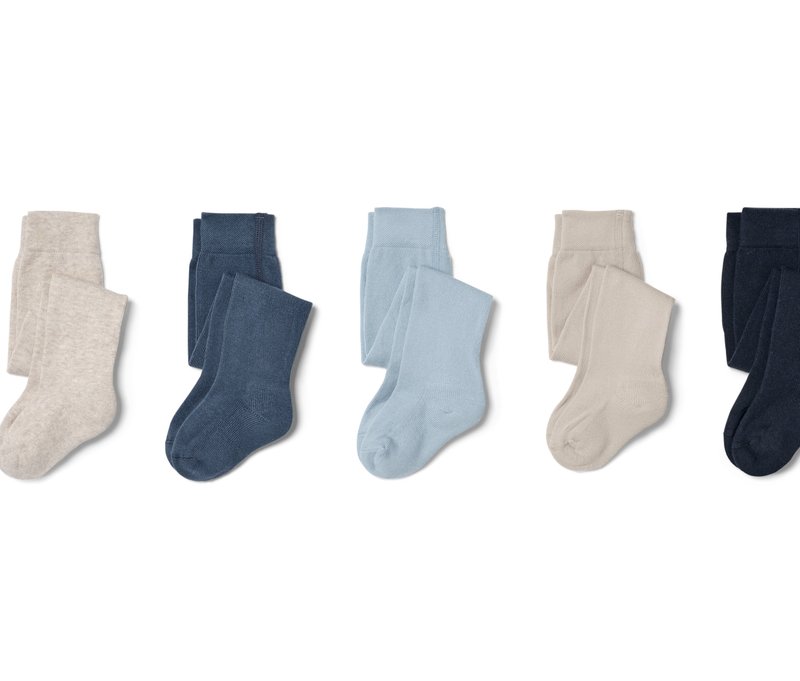 Tchibo - 5 Kinder-Baumwoll-Strumpfhosen - Herren - Gr. 122/128 - dunkelblau/gestreift