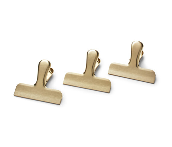 Tchibo - 3 Edelstahl- Aromaclips - gold