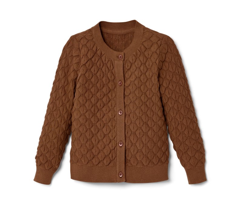 Tchibo - Kleinkind-Strickjacke - Mädchen - Gr. 122/128 - braun
