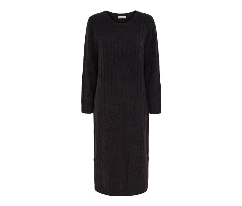 Tchibo - Geripptes Strickkleid - Damen - Gr. XL - dunkelgrau