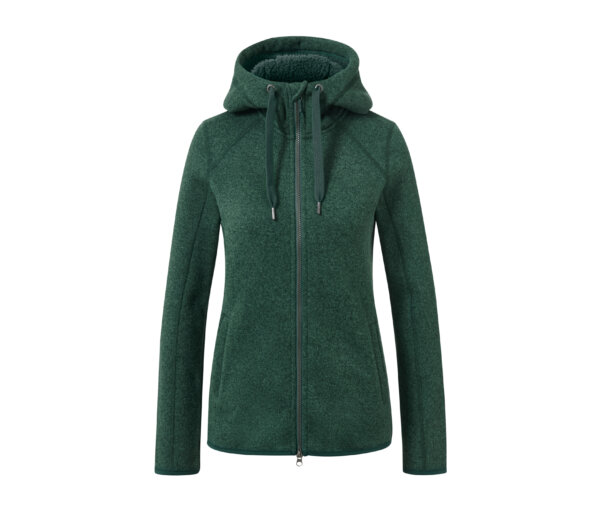 Tchibo - Kapuzen-Strickfleecejacke - Damen - Gr. L - grün