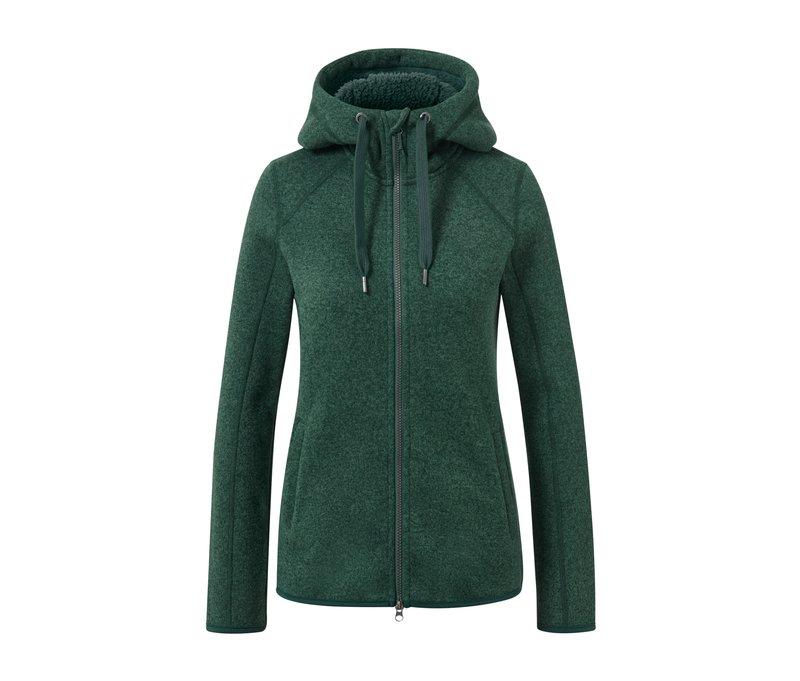 Tchibo - Kapuzen-Strickfleecejacke - Damen - Gr. XL - grün