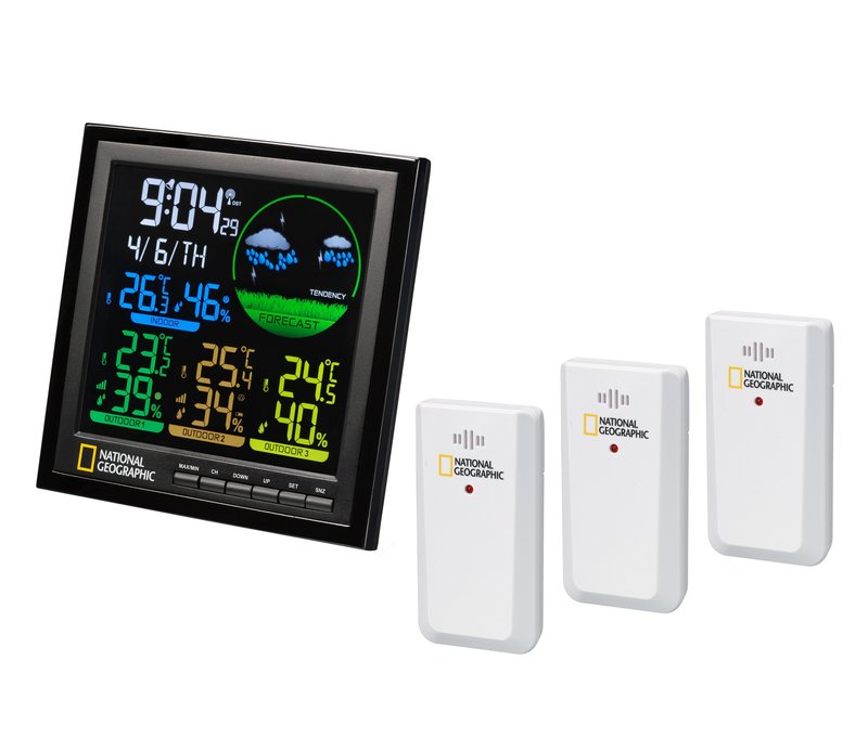 National Geographic Wetterstation mit 4 Messbereichen - schwarz