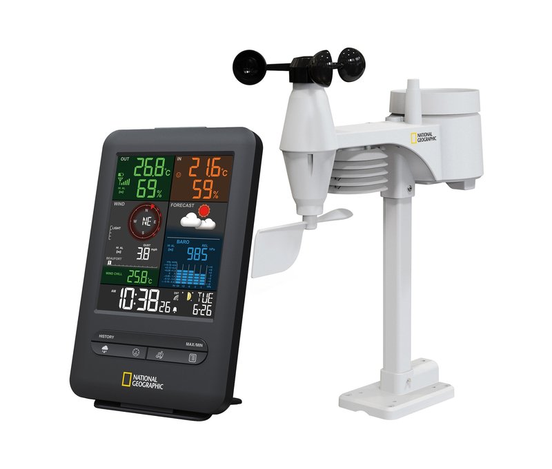 National Geographic Color-Display 5-in-1-Funk-Wetterstation - schwarz