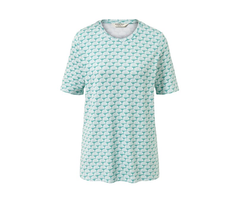 Tchibo - Interlock-Shirt - Damen - Gr. L - weiß/print