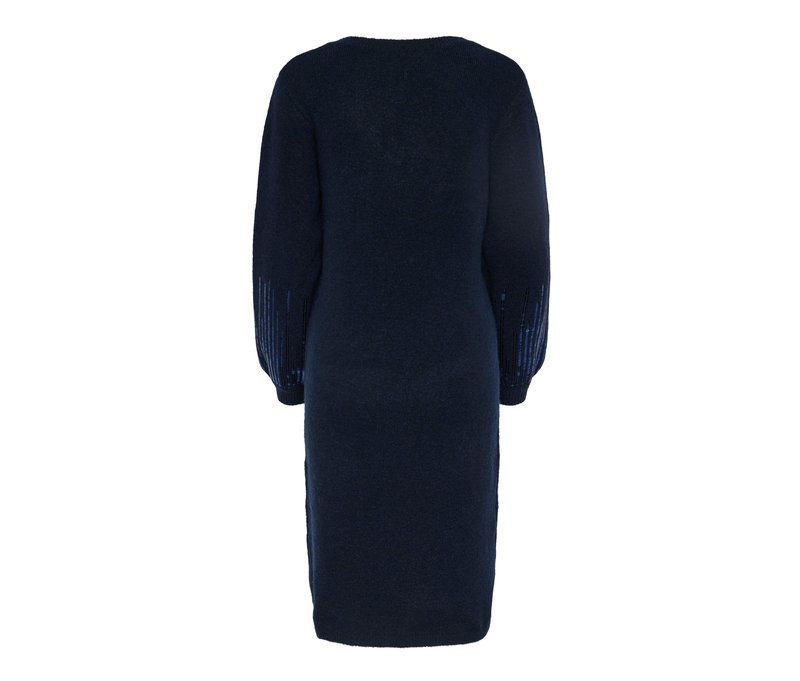 Tchibo - Strickkleid mit Pailletten - Damen - Gr. L - dunkelblau