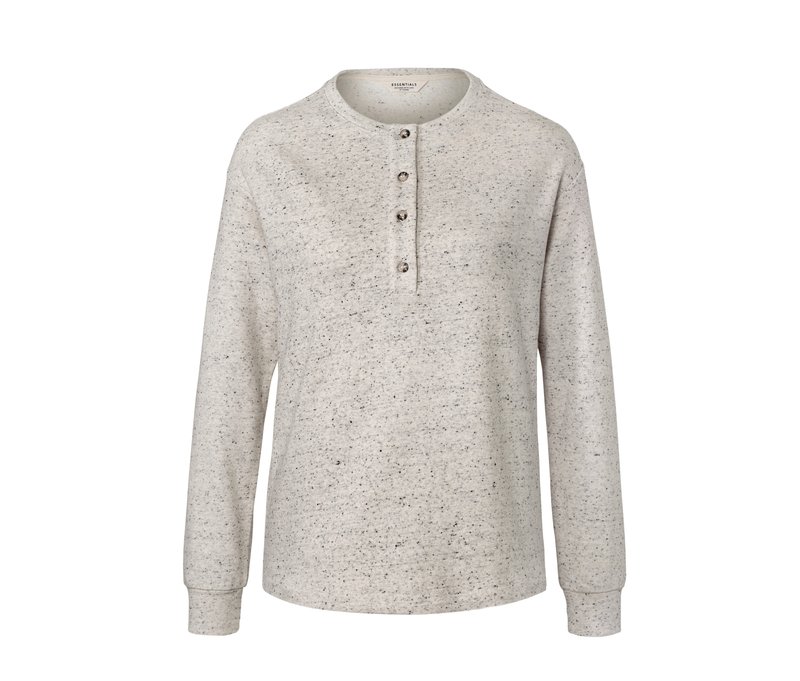 Tchibo - Sweatshirt mit Knopfleiste - Damen - Gr. XL - beige