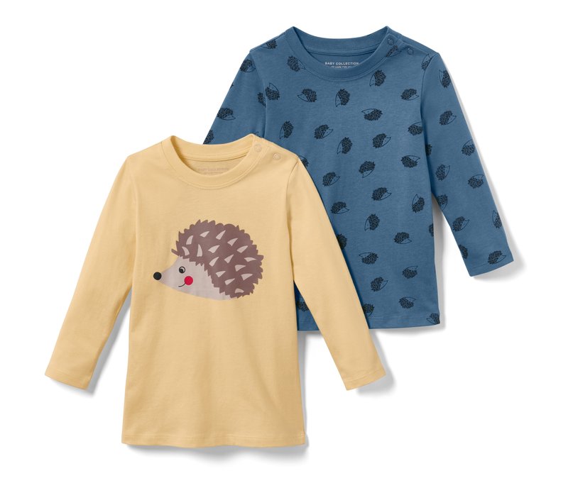 Tchibo - 2 Kleinkind-Langarmshirts - Baby - Gr. 74/80 - dunkelblau/print