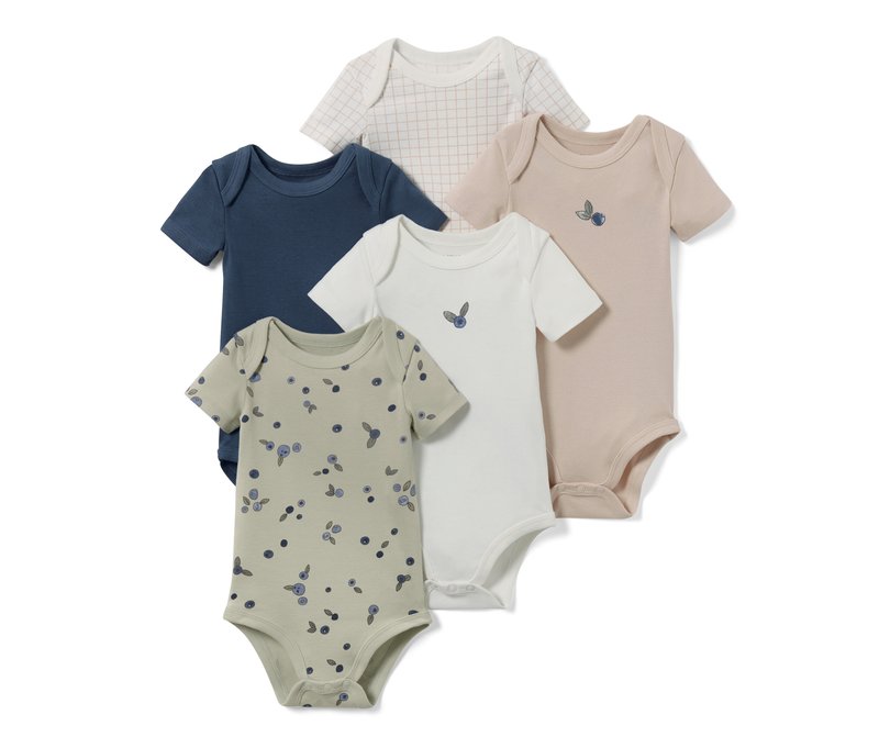 Tchibo - 5 Baby-Bodys - Herren - Gr. 98/104 - blau