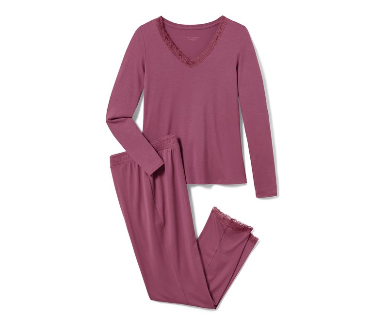 Tchibo - Pyjama - Damen - Gr. L - dunkelrosa
