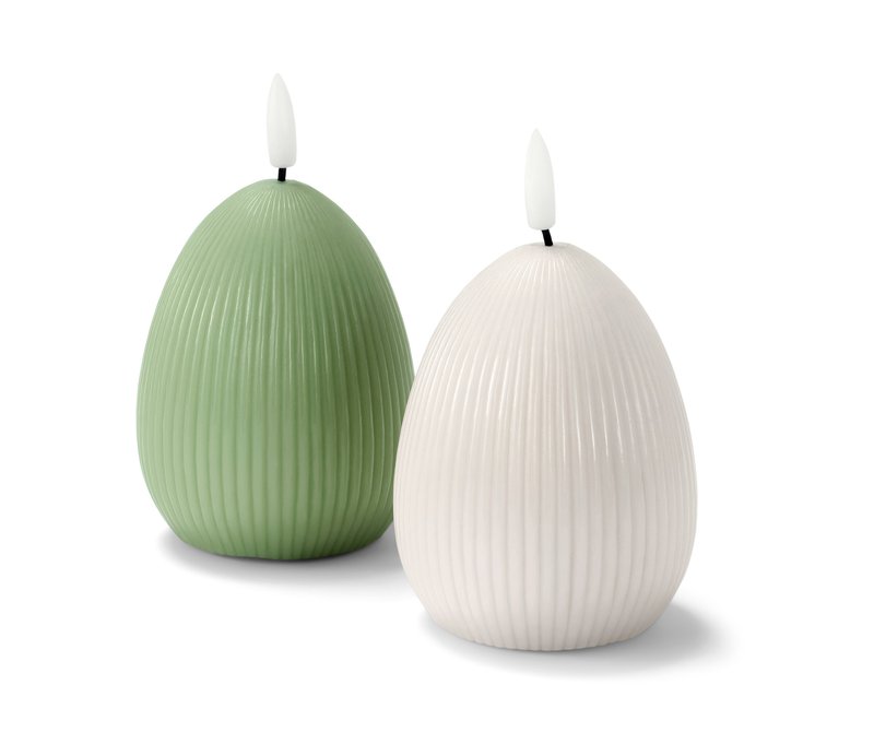 Tchibo - 2 LED-Echtwachskerzen - grau