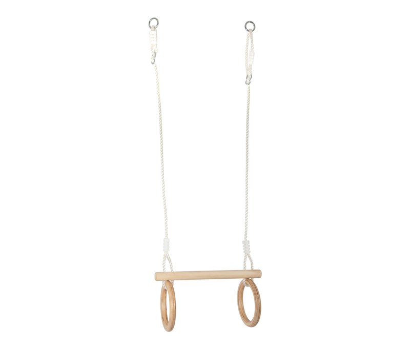 small foot Trapez mit Turnringen aus Holz - braun