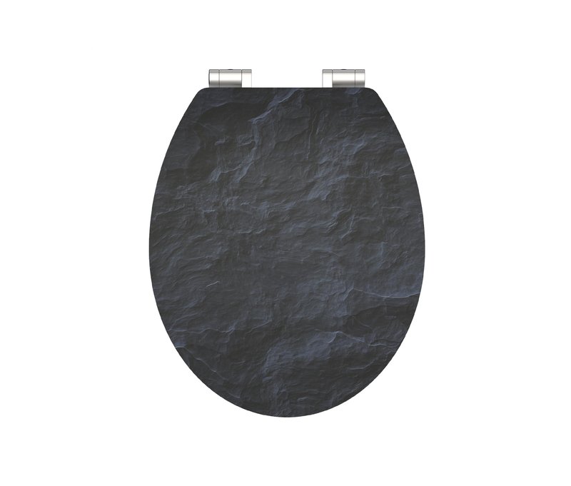 Schütte MDF High-Gloss WC-Sitz mit Absenkautomatik »Black Stone« - weiß