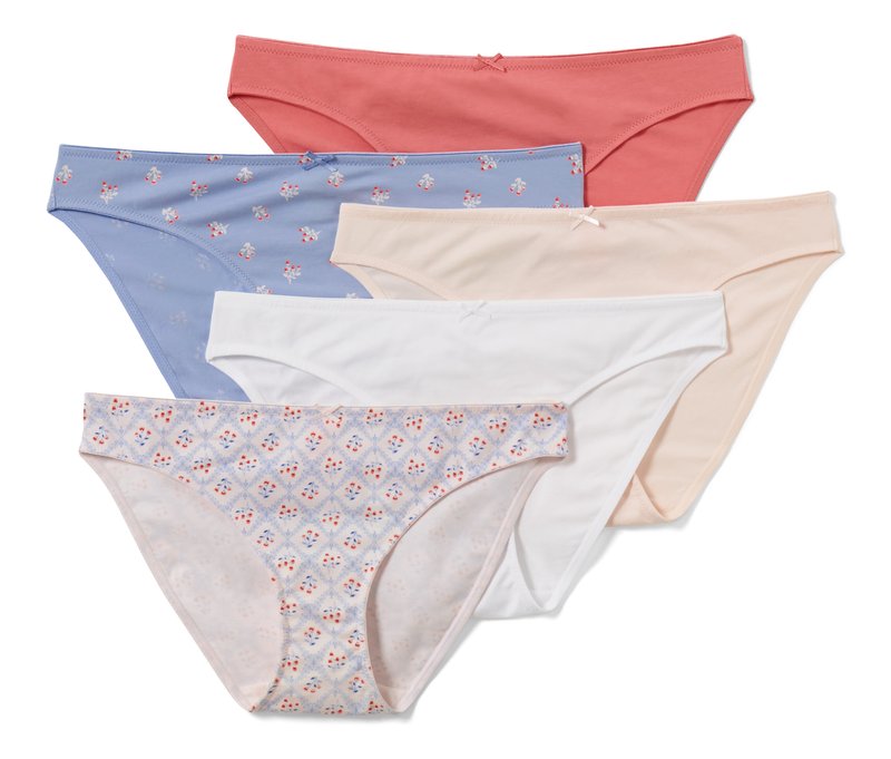 Tchibo - 5 Slips - Damen - Gr. XL - hellblau