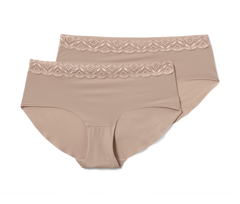 Tchibo - 2 Magic-Cut-Pantys - Damen - Gr. L - beige