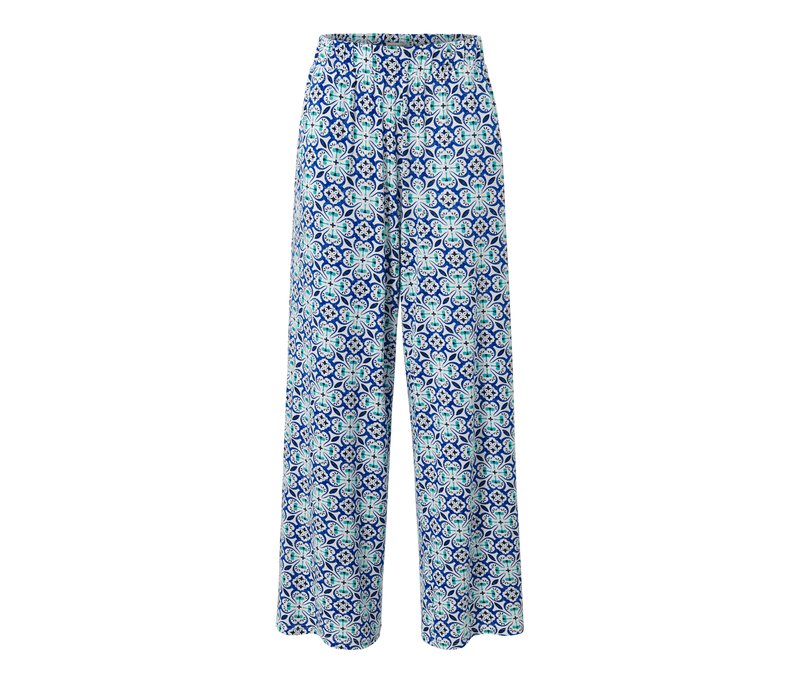 Tchibo - Palazzohose mit Alloverprint - Damen - Gr. XL - weiß/print