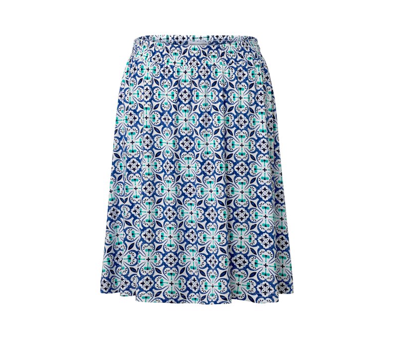 Tchibo - Jerseyrock mit Alloverprint - Damen - Gr. XL - weiß/print