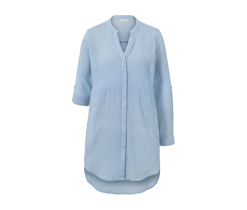 Tchibo - Gestreifte Longbluse - Damen - Gr. 46 - hellblau/gestreift