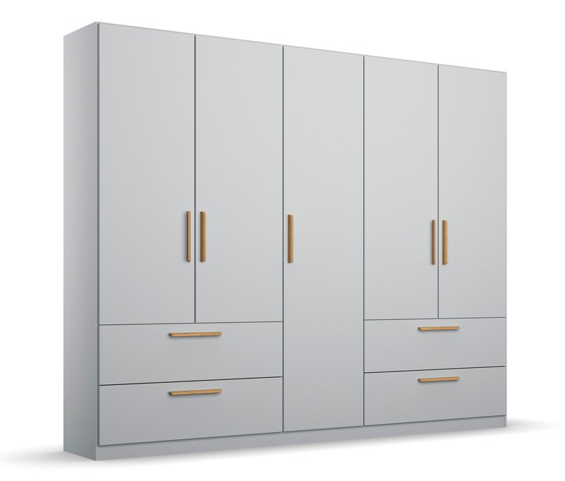 rauch Drehtürenschrank "Skandi" 5-türig - 226x54x210cm - braun - Holz