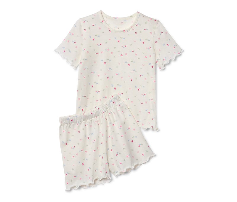 Tchibo - Kinder-Shorty-Pyjama - Mädchen - Gr. 98/104 - weiß/print
