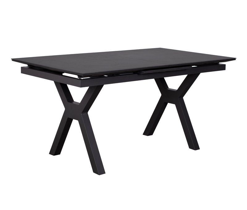 deVries Ausziehtisch - 160x75x90cm - anthrazit - Aluminium / Edelstahl