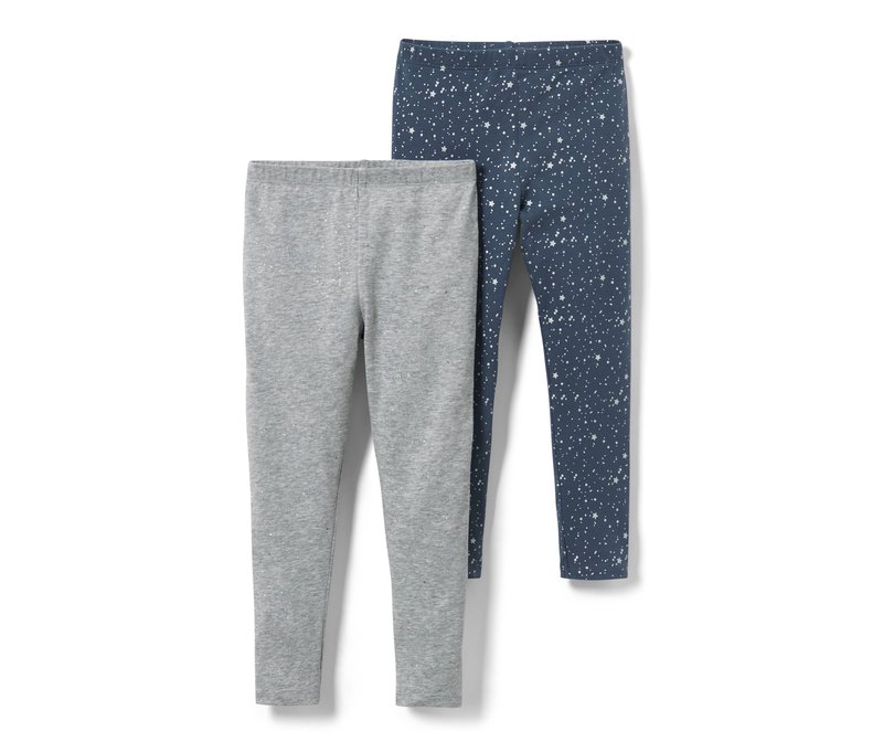 Tchibo - 2 Kinder-Glitzer-Leggings - Mädchen - Gr. 98/104 - blau