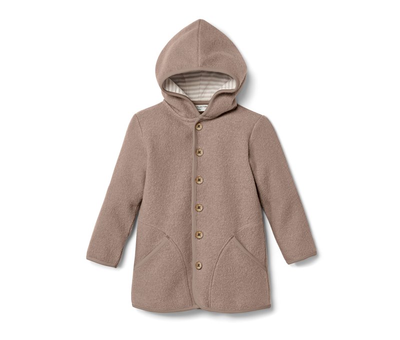Tchibo - Kinder-Walkjacke mit Merinowolle - Newborn - Gr. 50/56 - weiß