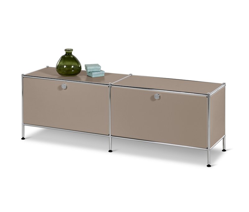 Tchibo - Lowboard Metall »Cn3« mit 2 Klappen - 152x40x51,5cm - taupe - Stahl / Aluminium / Kunststoff