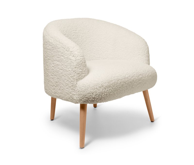Tchibo - Bouclé-Sessel mit Holzbeinen - 74x69x76cm - braun - Polyester / Buchenholz