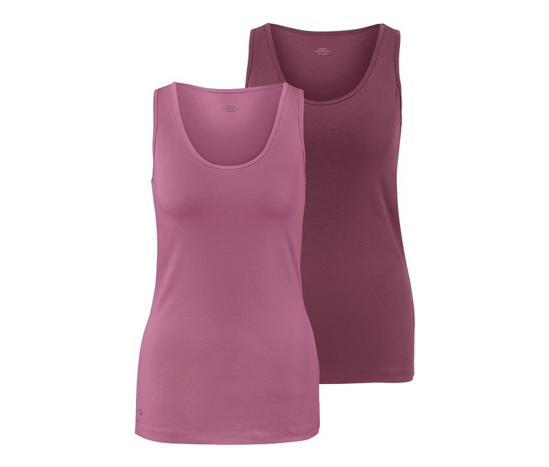 Tchibo - 2 Tops - Damen - Gr. XS - pflaume
