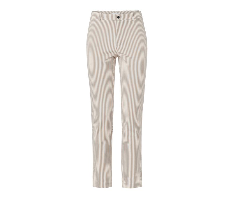 Tchibo - Gestreifte Stretch-Twill-Hose - Damen - Gr. 36 - creme/gestreift