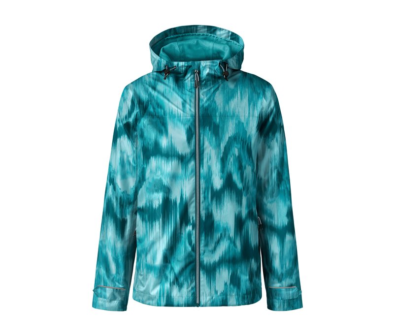Tchibo - Regenjacke - Damen - Gr. S - petrol/print