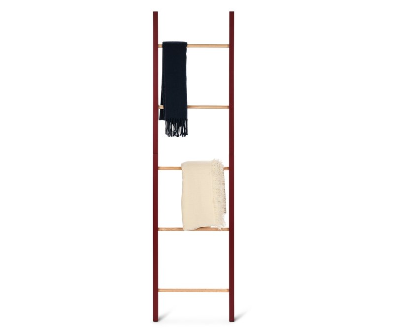 Tchibo - Dekoleiter mit roten Seitenelementen - 45x5x167,5cm - rot - Holz