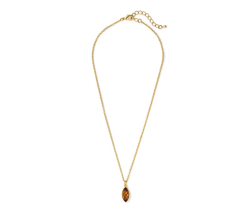 Tchibo - Kette mit Navette-Kristall - gelb