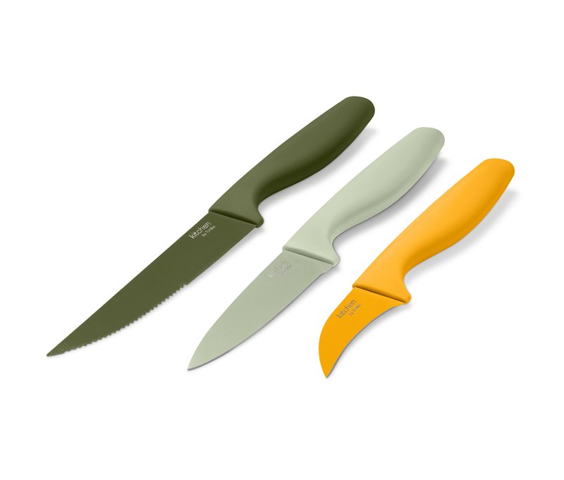 Tchibo - 3 Küchenmesser - dunkelgrün