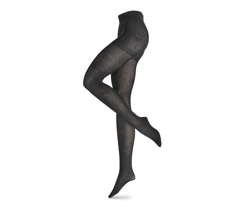 Tchibo - Strickstrumpfhose mit Struktur - Damen - Gr. M - anthrazit